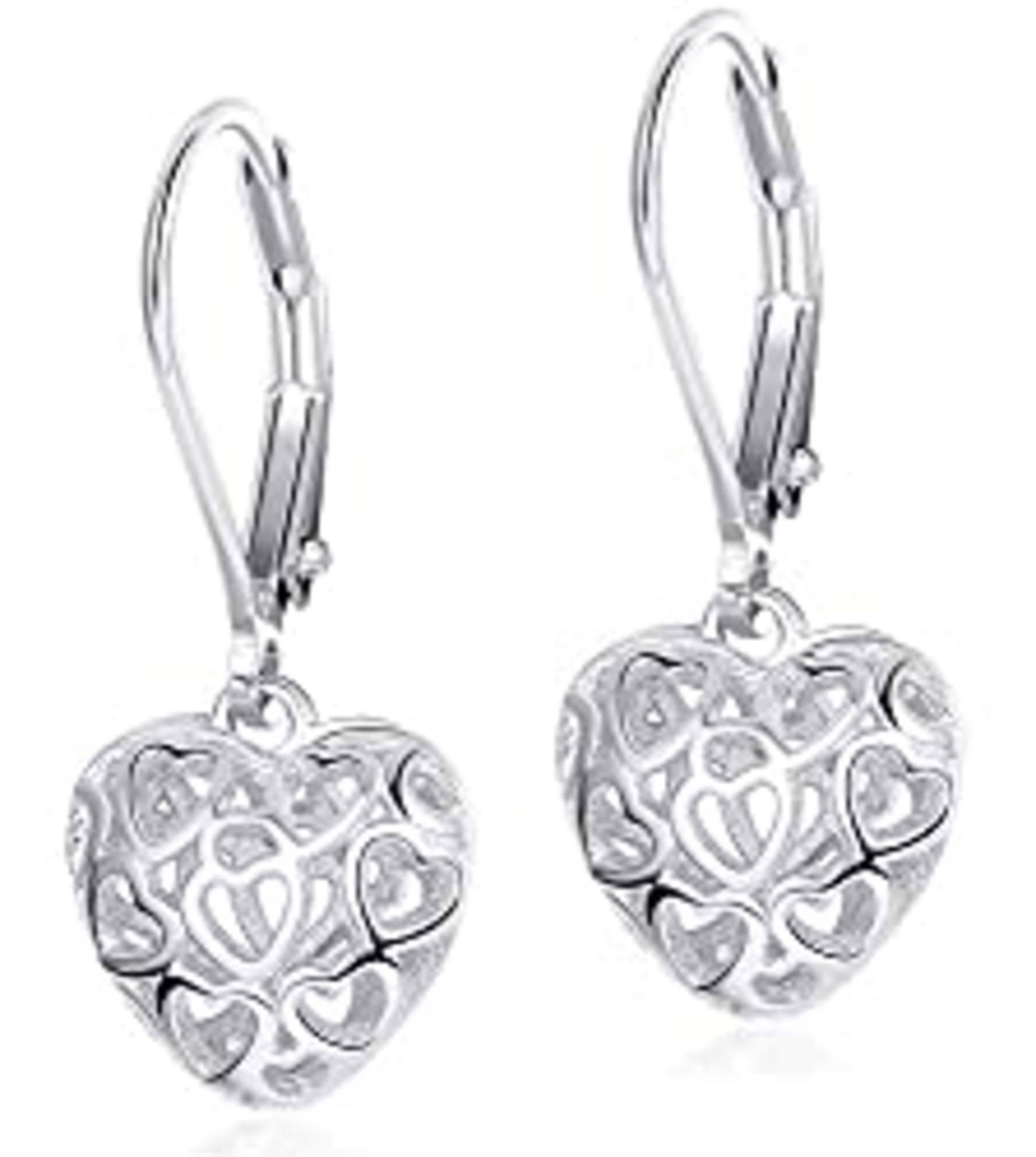 RRP £16.99 Milacolato Heart Earrings S925 Sterling Silver Hollow