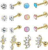 RRP £12.59 Milacolato 8 Pairs Stud Earrings Mens Womens Cartilage