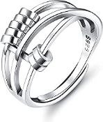 RRP £14.99 Milacolato 925 Sterling Silver Anxiety Ring for Women