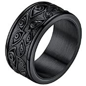 RRP £15.89 10MM Thick Spinning Ring for Dad Rotatable All Seeing