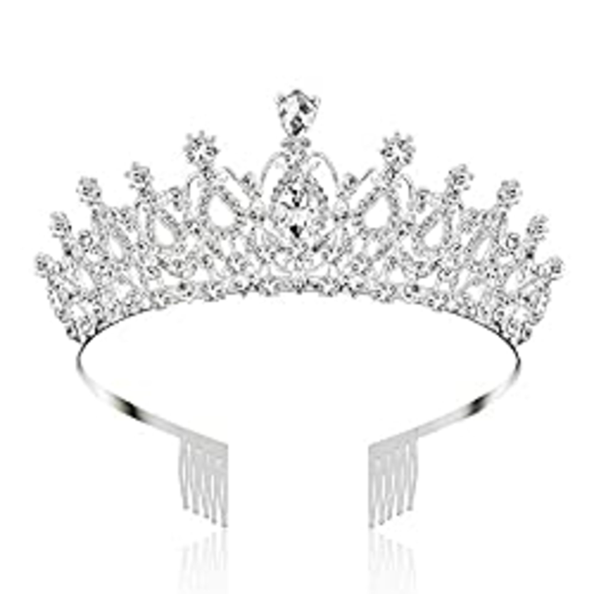 RRP £11.99 Makone Crystal Tiara Crown with Rhinestones Comb for