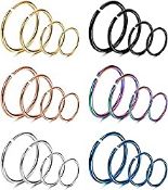 RRP £8.40 MILACOLATO 18G 20G 316L Stainless Steel Nose Ring Hoop