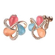 RRP £11.39 Yoursfs Clip on Earrings Women Rose Gold Multi Coloured