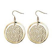 RRP £15.98 Exaggerated Pattern Circle Gold Color Earring of Best Gift for Girls and Women