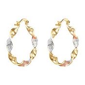 RRP £12.29 Vogem 9ct Gold Plated Hoop Earrings for Women and Girls