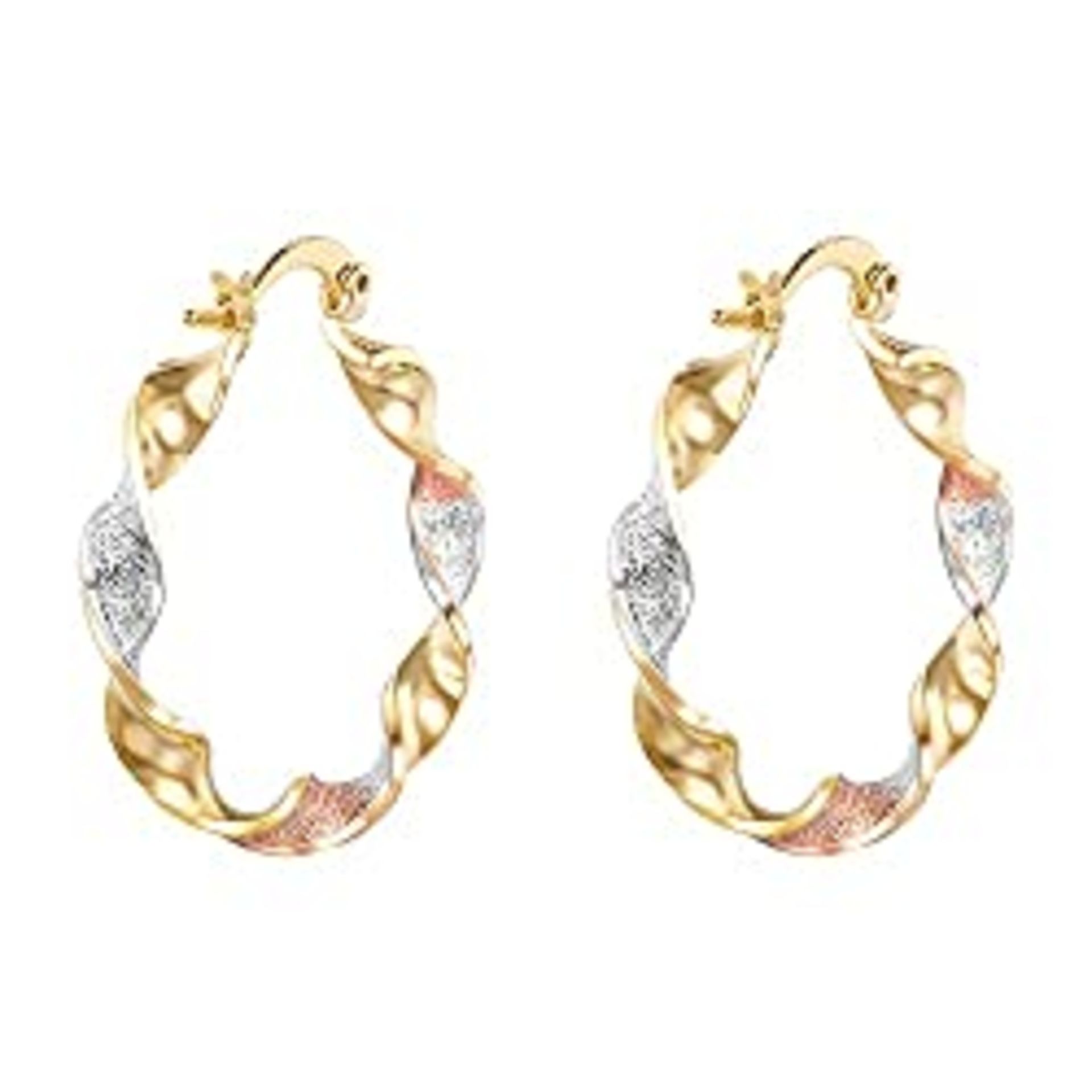 RRP £12.29 Vogem 9ct Gold Plated Hoop Earrings for Women and Girls