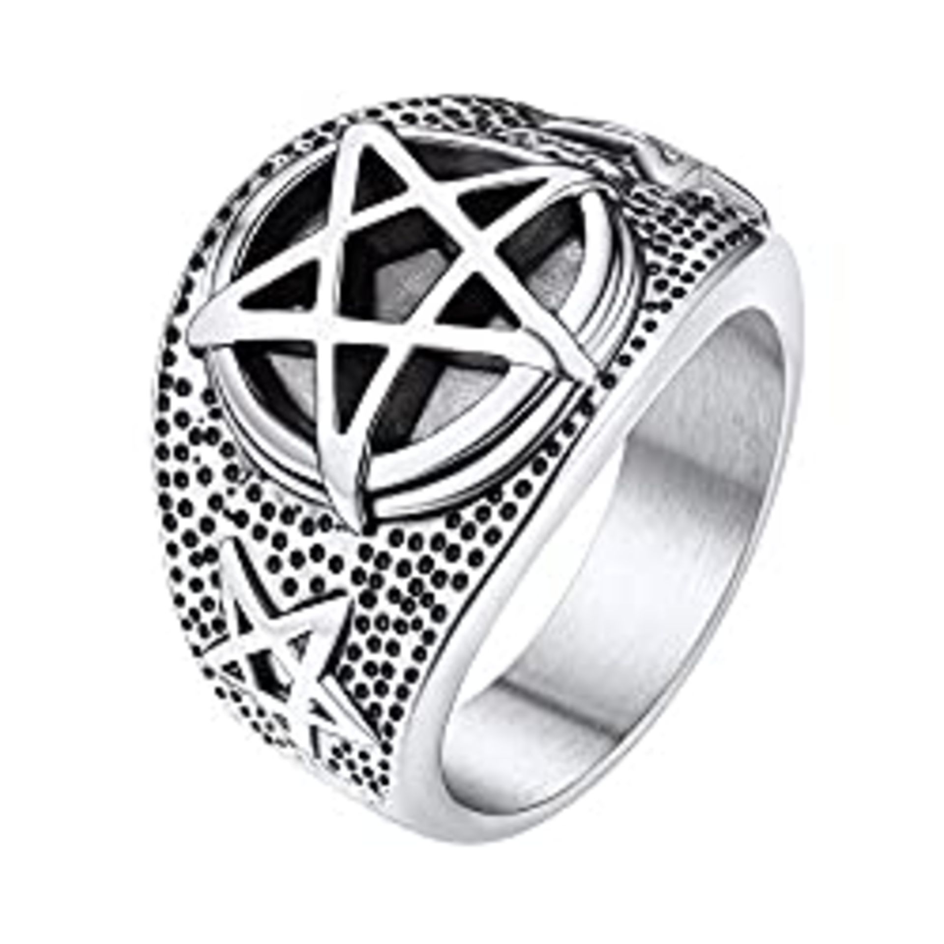 RRP £12.98 Mans Ring Silver Plated Signet Rings Size O Witch Jewellery