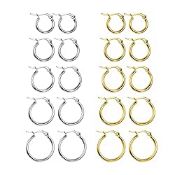 RRP £11.83 Senteria 10 Pairs Small Hoop Earrings for Women Stainless