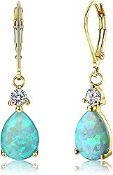 RRP £15.29 Milacolato 925 Sterling Silver Opal Dangle Earrings