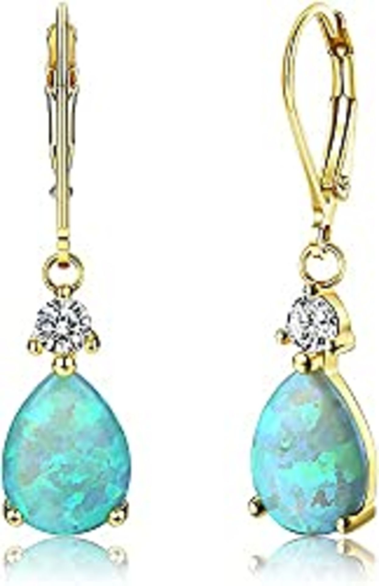 RRP £15.29 Milacolato 925 Sterling Silver Opal Dangle Earrings