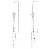 RRP £13.99 925 Sterling Silver Star Tassel Earrings Long Dangle