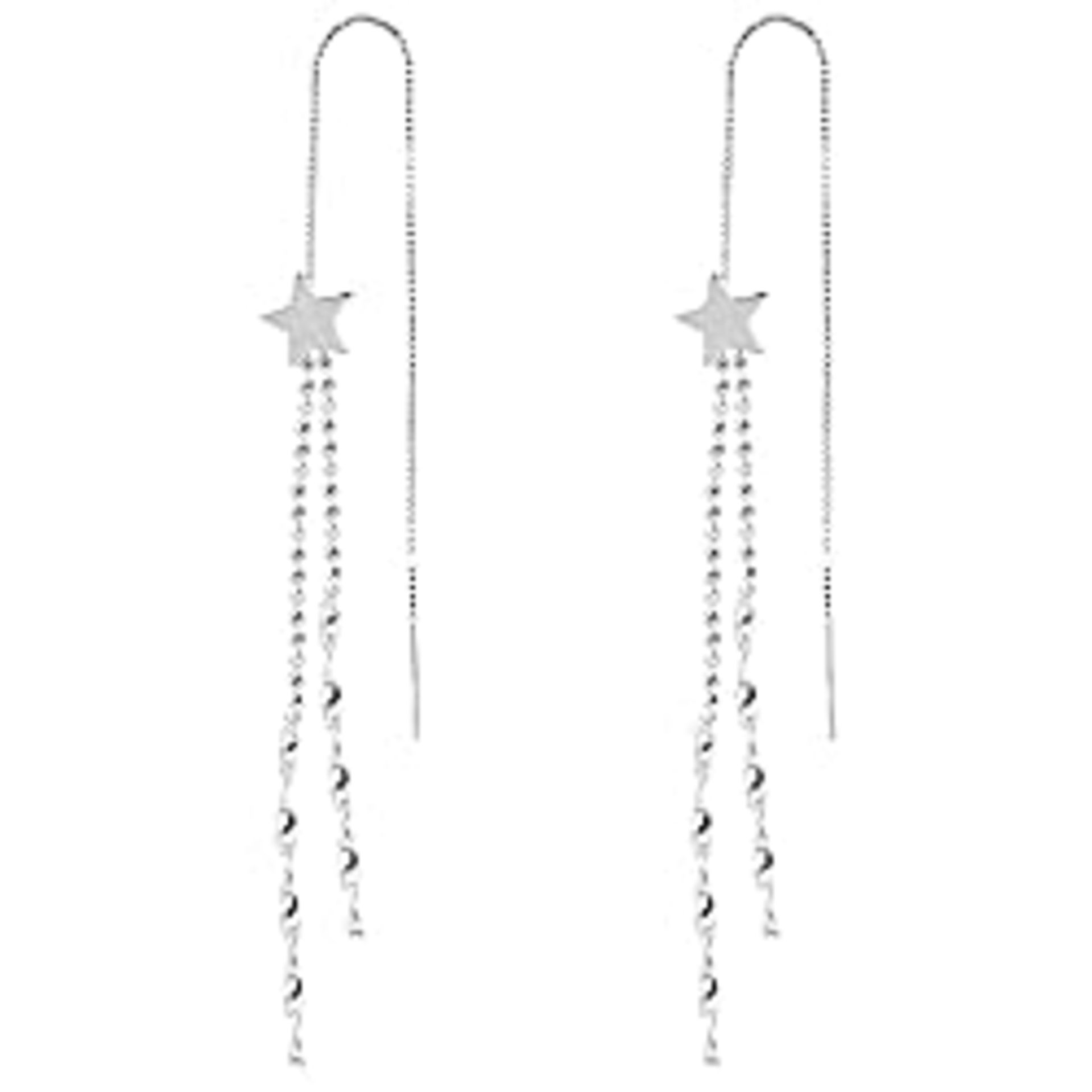 RRP £13.99 925 Sterling Silver Star Tassel Earrings Long Dangle