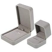 RRP £6.98 FRIUSATE 2 Pieces Velvet Jewelry Gift Boxes