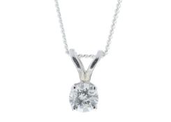 9ct White Gold Single Stone Claw Set Diamond Pendant 0.20 Carats - Valued by GIE £2,781.00 - 9ct