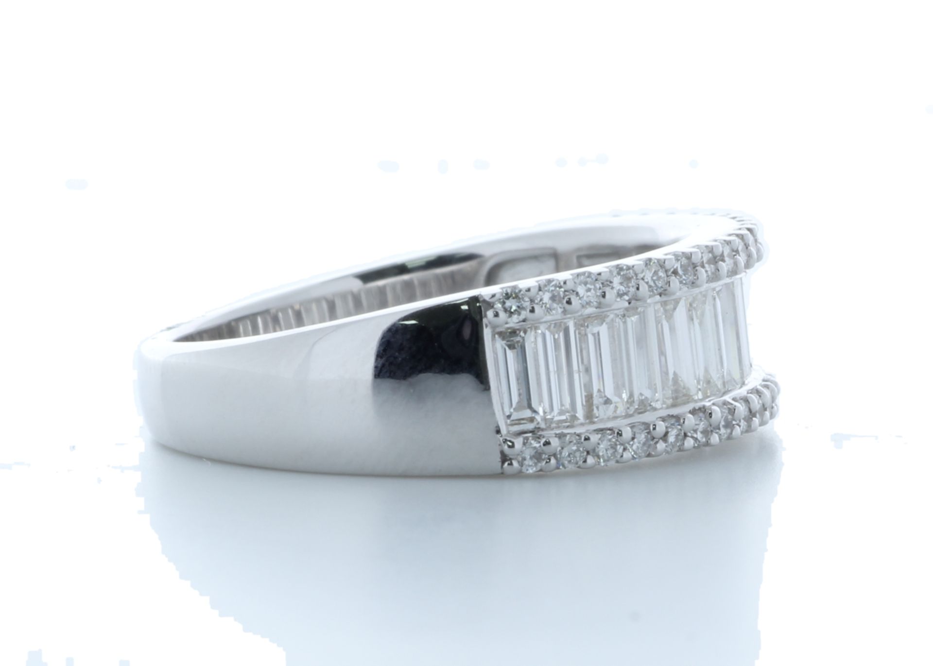 18ct White Gold Channel Set Semi Eternity Diamond Ring 1.07 Carats - Valued by AGI £8,300.00 - - Image 4 of 4