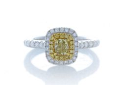 18ct White Gold Single Stone With Halo Setting Ring (0.30) 0.70 Carats - Valued by IDI £7,500.00 - A
