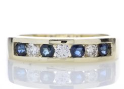 9ct Yellow Gold Channel Set Semi Eternity Diamond Ring 0.25 (Sapphire) Carats - Valued by GIE £2,