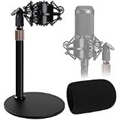 RRP £28.99 AT2020 Desktop Microphone Stand with Shock Mount & Foam Windscreen