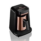 RRP £99.90 Arzum Okka Rich Automatic Turkish Coffee and Hot Beverage Maker, Black/Copper