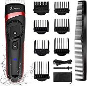 RRP £16.96 HATTEKER Hair Clippers for Men Cordless Hair Trimmer