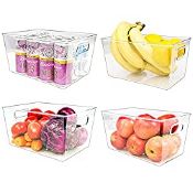 RRP £20.60 4 Pack Puricon Clear Storage Bins