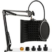 RRP £49.99 Microphone Isolation Shield with Mic Stand and Pop Filter