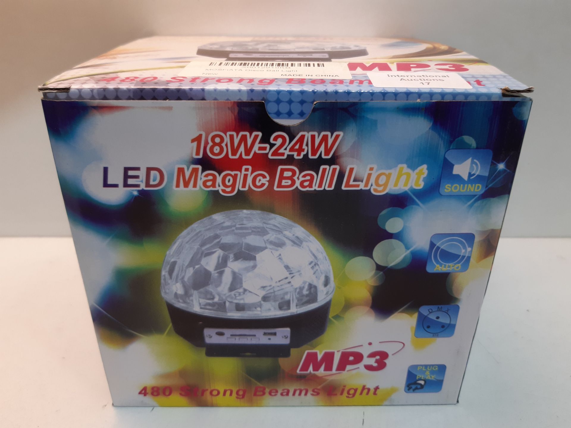 RRP £19.99 MOSFiATA Disco Lights 9 LED Color 12W Disco Ball Sound - Image 2 of 2