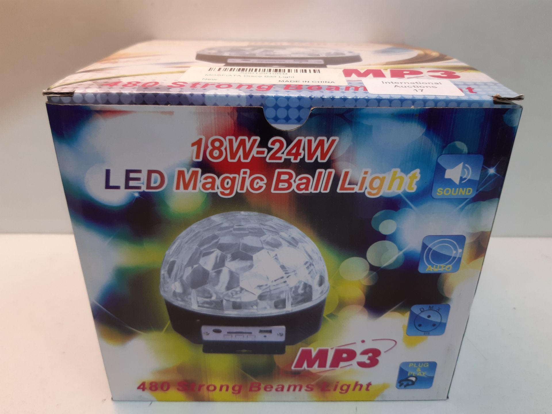 RRP £19.99 MOSFiATA Disco Lights 9 LED Color 12W Disco Ball Sound - Image 2 of 2