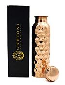 RRP £10.97 CRETONI Copperlin Pure Copper Water Bottle : Honeycomb