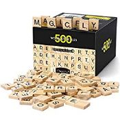 RRP £14.72 Magicfly 500 Pcs Scrabble Wood Letter Tiles