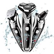 RRP £25.00 HATTEKER Mens Electric Shaver Razor Beard Trimmer Rotary