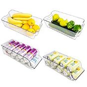 RRP £20.57 [4 Pack] Puricon Refrigerator Organizer Bins Pop Soda