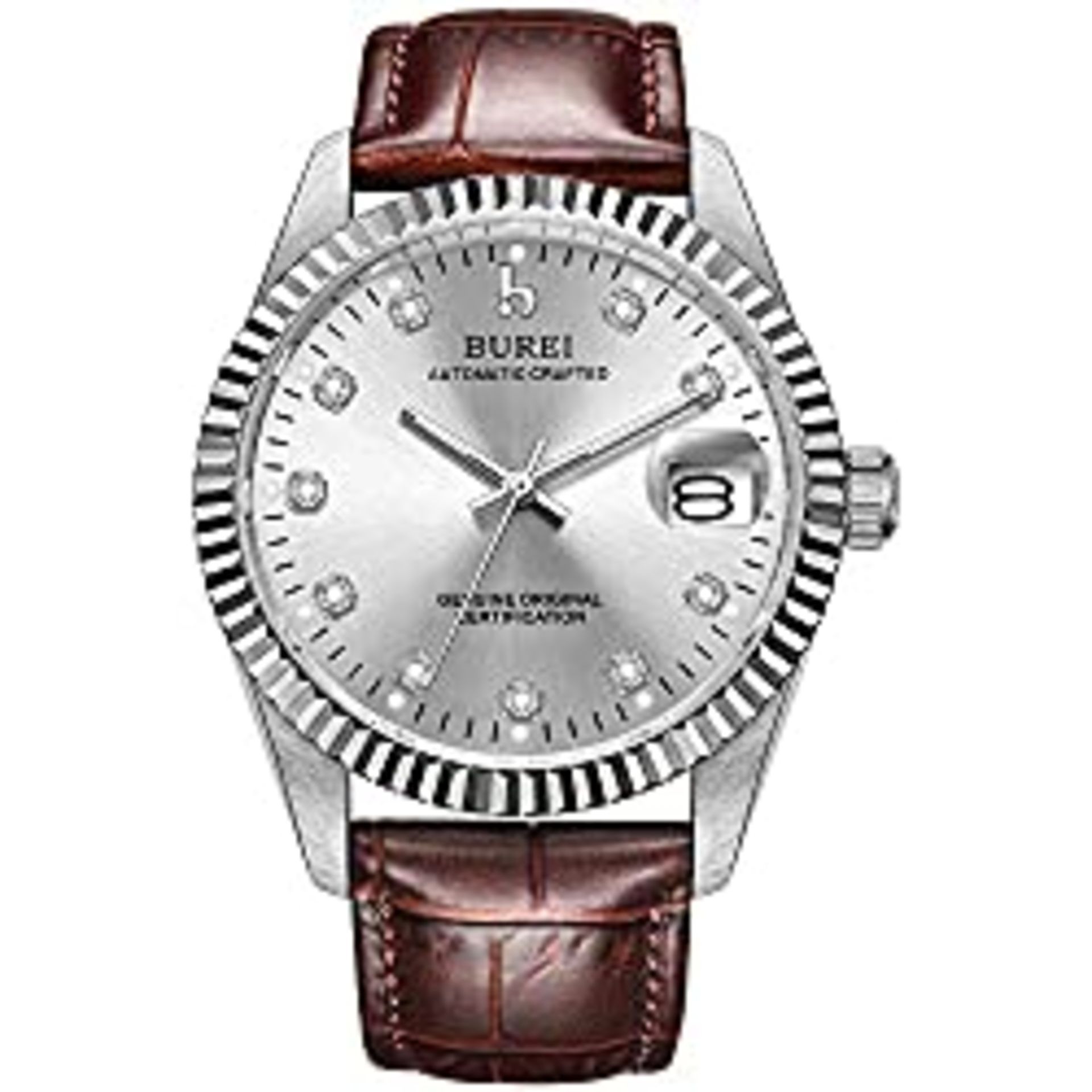 RRP £103.99 BUREI Mens Automatic Self Winding Watch Elegant Casual