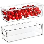 RRP £18.98 Youngever 4 Pack 25CM x 10CM x 7.5CM Re-usable Plastic Fridge Organiser Set