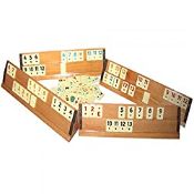 RRP £26.87 Turkish Okey Game wooden Wood Ahsap Okey Takimi Oyunu Rummy Board Game Tile UK