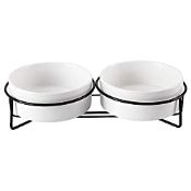 RRP £17.99 PETTOM Raised Cat Bowls Ceramic Double Cat Food and