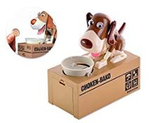 RRP £15.98 DSstyles Hungry Dog Piggy Bank Money Saving Box Eating