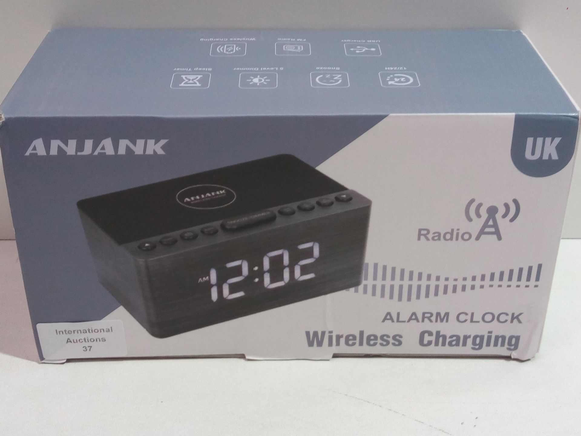 RRP £32.99 ANJANK Bedside Wooden FM Radio Alarm Clock - Image 2 of 2