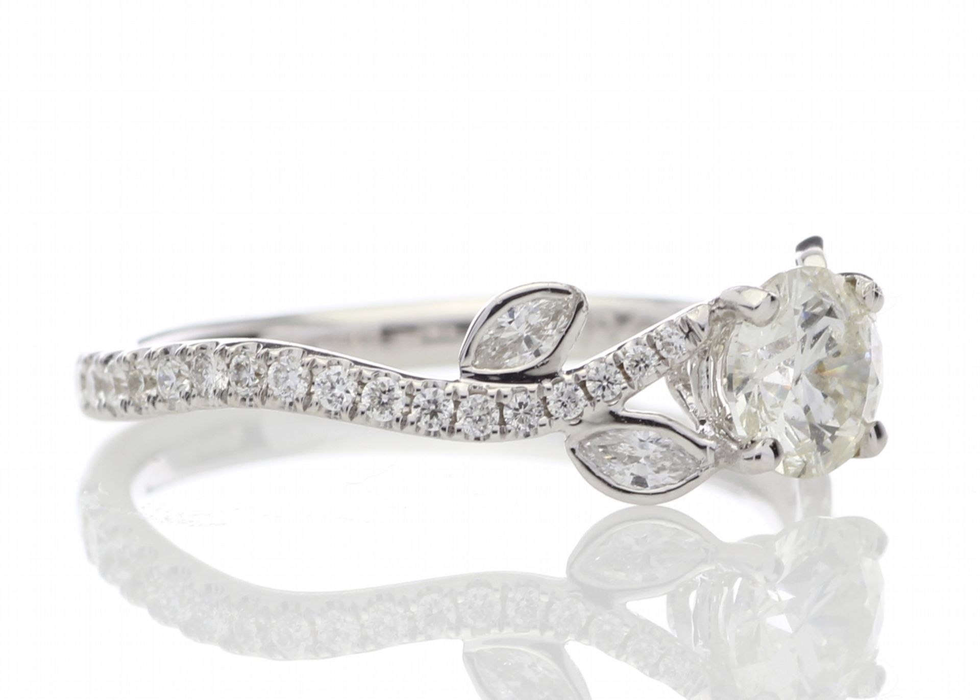 18ct White Gold Single Stone Diamond Ring With Stone Set Shoulders (0.55) 0.91 Carats - Valued by - Image 4 of 5