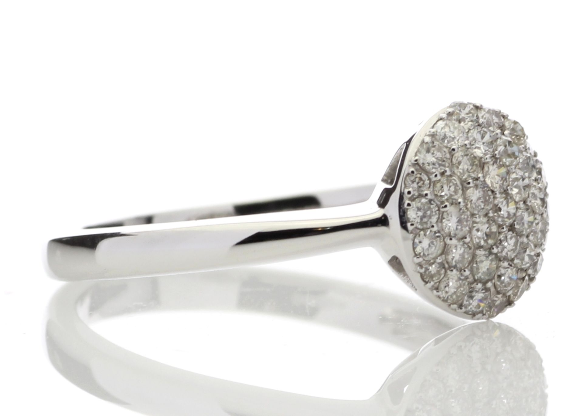 9ct White Gold Diamond Cluster Ring 0.51 Carats - Valued by GIE £4,895.00 - 9ct White Gold Diamond - Image 4 of 5