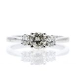 18ct White Gold Three Stone Claw Set Diamond Ring 0.73 Carats - Valued by IDI £6,500.00 - A