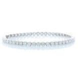 18ct White Gold Tennis Diamond Bracelet 7.67 Carats - Valued by GIE £39,995.00 - 18ct White Gold