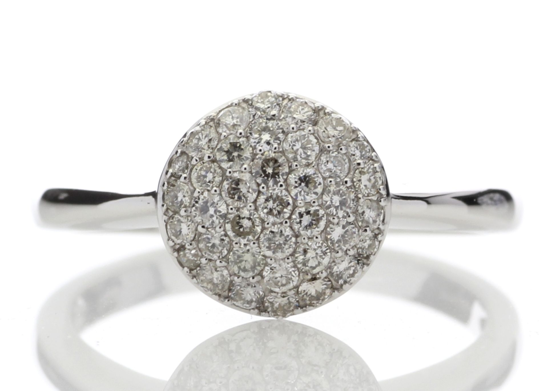 9ct White Gold Diamond Cluster Ring 0.51 Carats - Valued by GIE £4,895.00 - 9ct White Gold Diamond