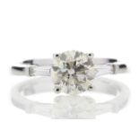 18ct White Gold Single Stone Diamond Ring With Stone Set Shoulders (1.50) 1.62 Carats - Valued by