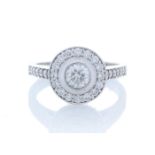 18ct White Gold Single Stone With Halo Setting Ring (0.50) 1.00 Carats - Valued by GIE £18,865.