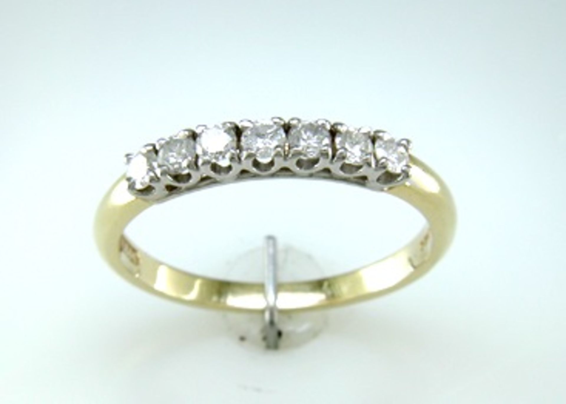 18ct Claw Set Semi Eternity Diamond Ring 0.33 Carats - Valued by AGI £1,500.00 - Seven natural round