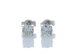 9ct White Gold Single Stone Prong Set Diamond Earring 0.64 Carats - Valued by GIE £2,950.00 - A