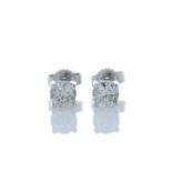 9ct White Gold Single Stone Prong Set Diamond Earring 0.64 Carats - Valued by GIE £2,950.00 - A