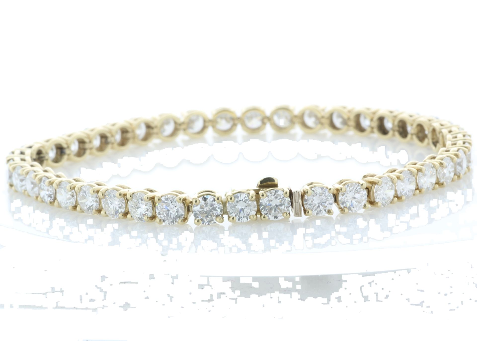 18ct Yellow Gold Tennis Diamond Bracelet 10.15 Carats - Valued by IDI £30,450.00 - 18ct Yellow - Image 2 of 5