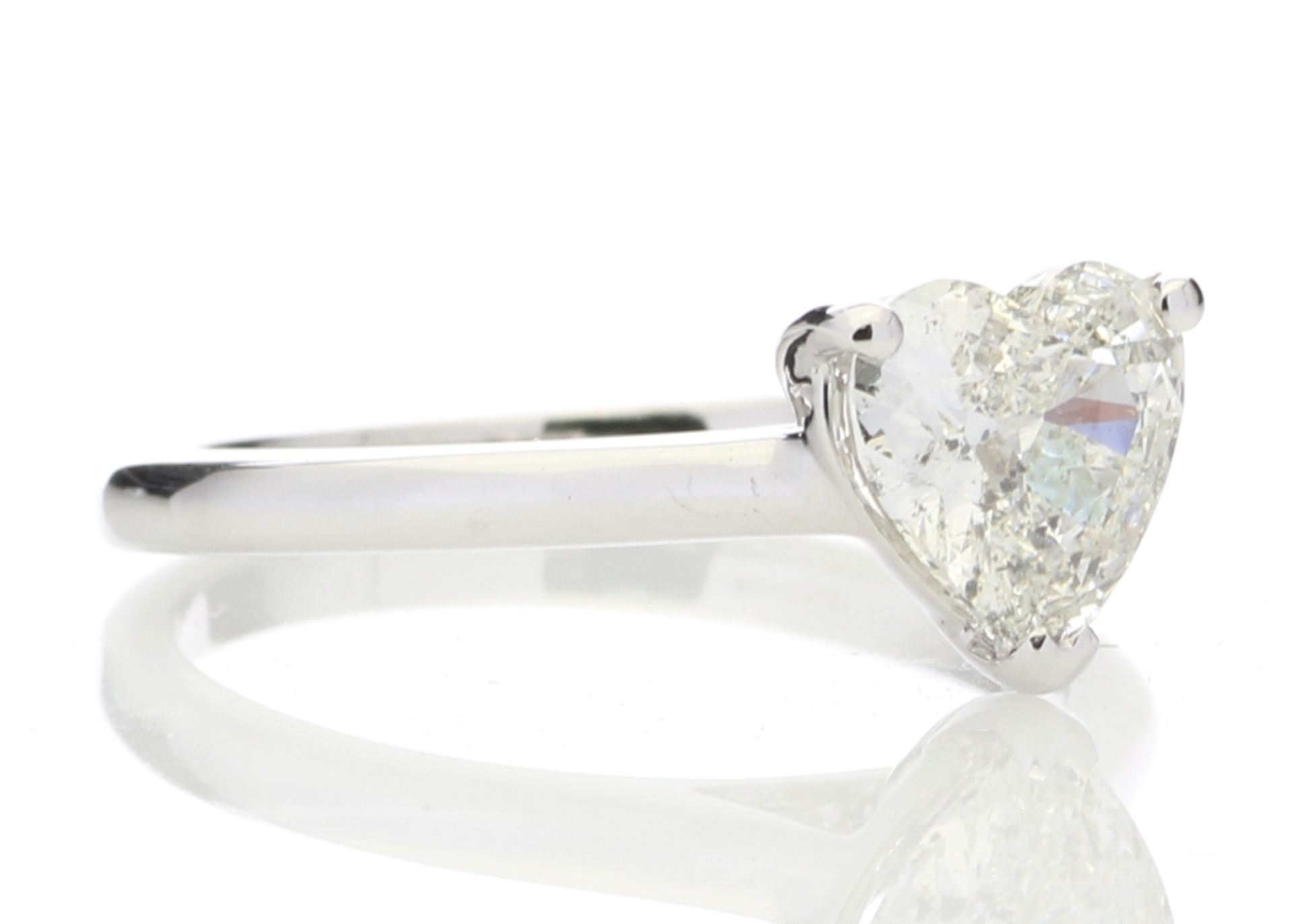 18ct White Gold Single Stone Heart Cut Diamond Ring 1.04 Carats - Valued by GIE £25,950.00 - A - Image 4 of 5